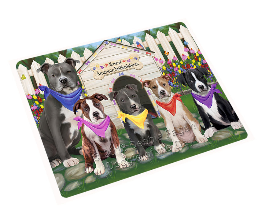 Spring Dog House American Staffordshire Terriers Dog Cutting Board C60687