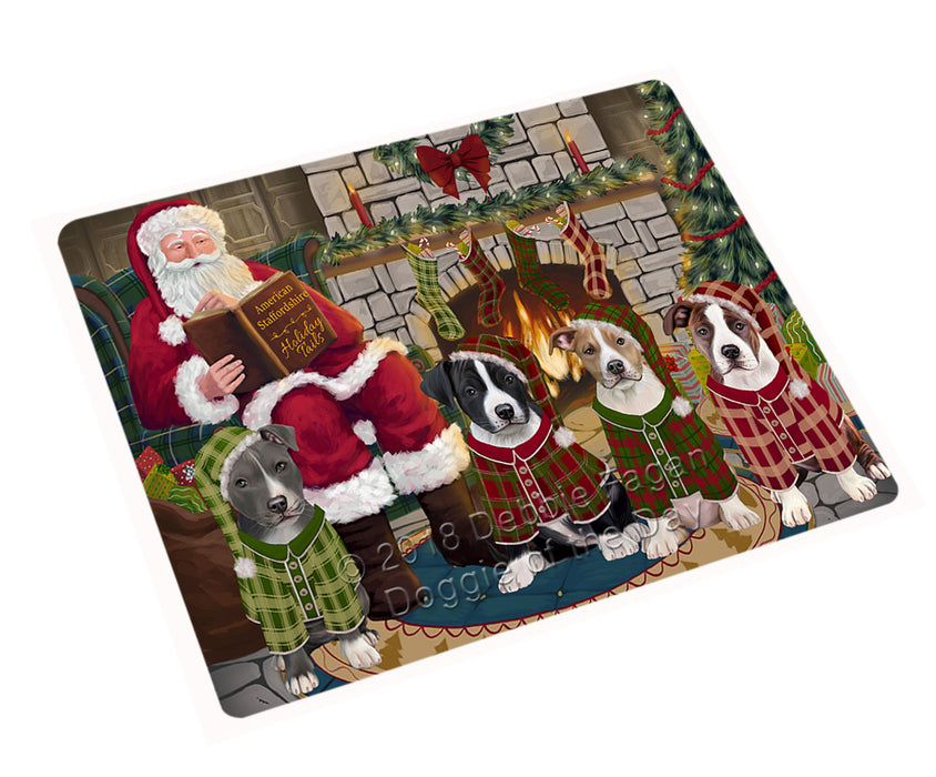 Christmas Cozy Holiday Tails American Staffordshire Terriers Dog Large Refrigerator / Dishwasher Magnet RMAG92802