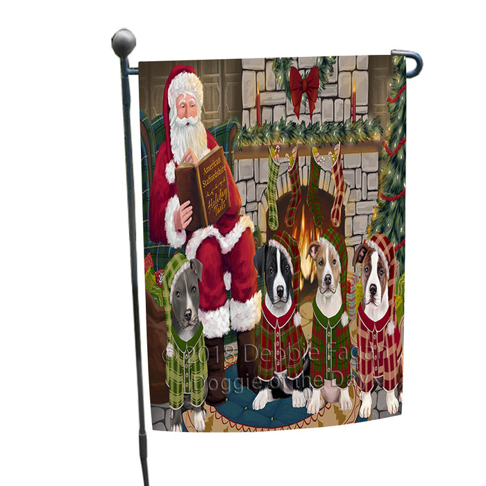 Christmas Cozy Holiday Tails American Staffordshire Terriers Dog Garden Flag GFLG55382