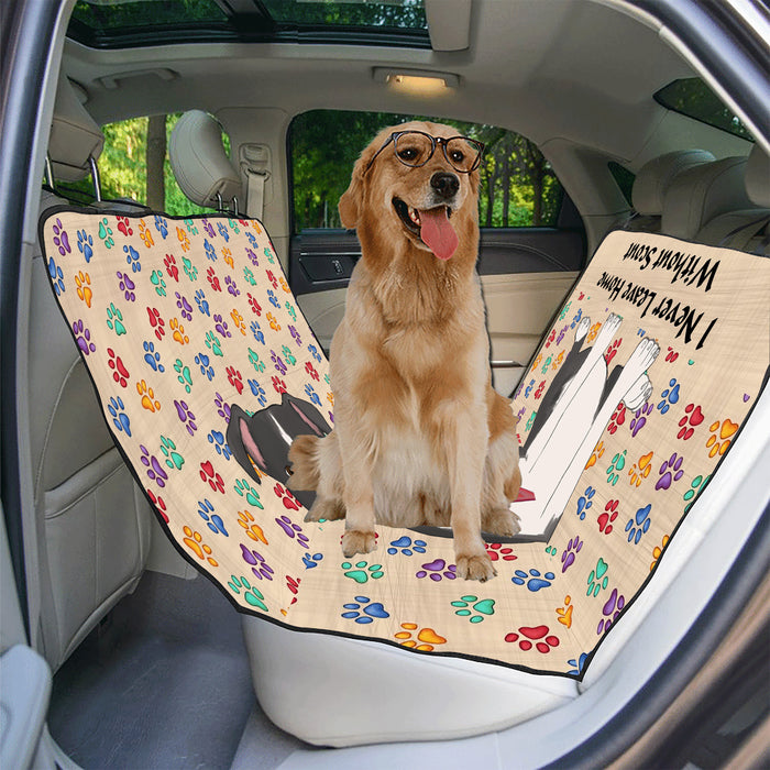 Personalized I Never Leave Home Paw Print American Staffordshire Terrier Dogs Pet Back Car Seat Cover