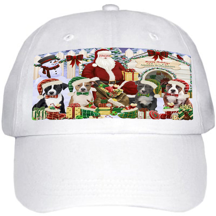 Christmas Dog House American Staffordshire Terriers Dog Ball Hat Cap HAT61515