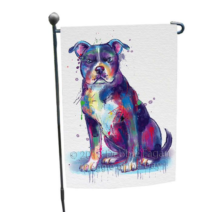 Watercolor American Staffordshire Terrier Dog Garden Flag GFLG65036