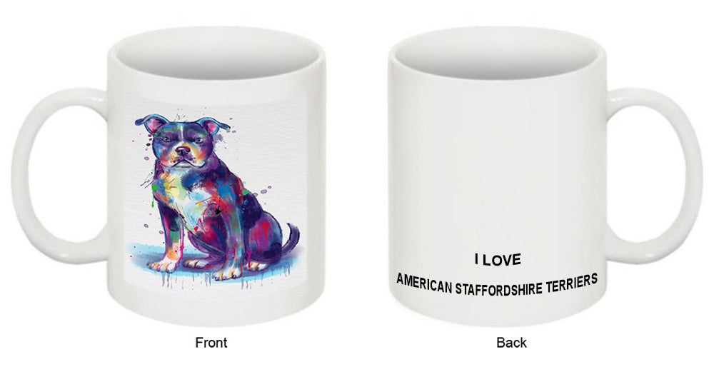 Watercolor American Staffordshire Terrier Dog Coffee Mug MUG52466