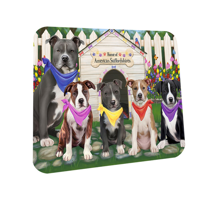 Spring Dog House American Staffordshire Terriers Dog Coasters Set of 4 CST52157