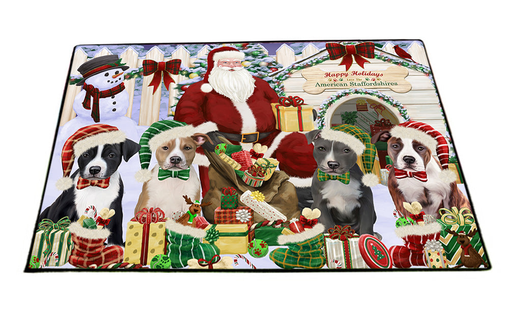 Christmas Dog House American Staffordshire Terriers Dog Floormat FLMS51843