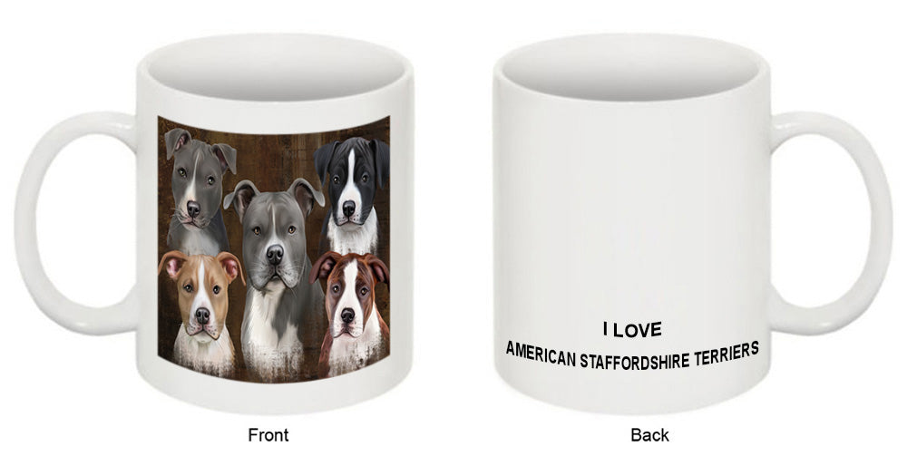 Rustic 5 American Staffordshire Terrier Dog Coffee Mug MUG49522