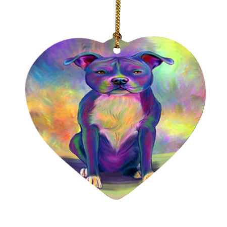 Paradise Wave American Staffordshire Terrier Dog Heart Christmas Ornament HPOR57043