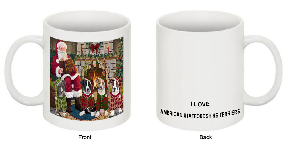 Christmas Cozy Holiday Tails American Staffordshire Terriers Dog Coffee Mug MUG50487