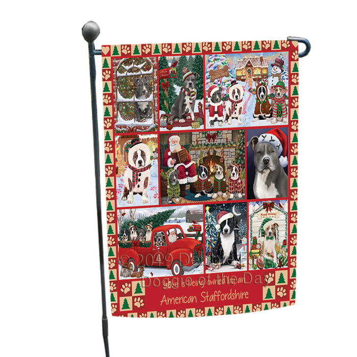 Love is Being Owned Christmas American Staffordshire Terrier Dogs Garden Flag GFLG65861