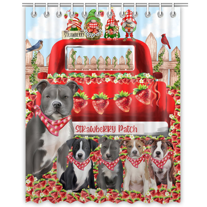 American Staffordshire Terrier Shower Curtain: Explore a Variety of Designs, Custom, Personalized, Waterproof Bathtub Curtains for Bathroom with Hooks, Gift for Dog and Pet Lovers
