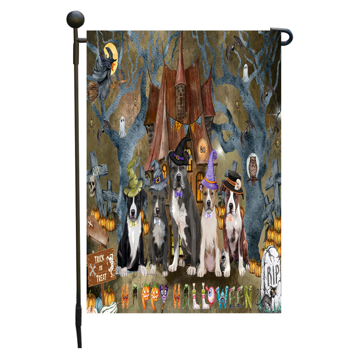 American Eskimo Dogs Garden Flag: Explore a Variety of Designs, Personalized, Custom, Weather Resistant, Double-Sided, Outdoor Garden Halloween Yard Decor for Dog and Pet Lovers