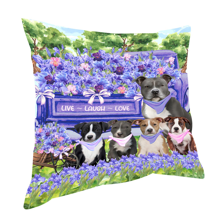 American Staffordshire Terrier Pillow, Cushion Throw Pillows for Sofa Couch Bed, Explore a Variety of Designs, Custom, Personalized, Dog and Pet Lovers Gift