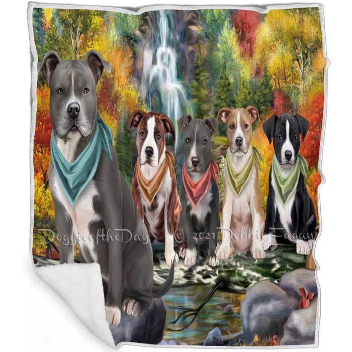 Scenic Waterfall American Staffordshire Terriers Dog Blanket BLNKT82956