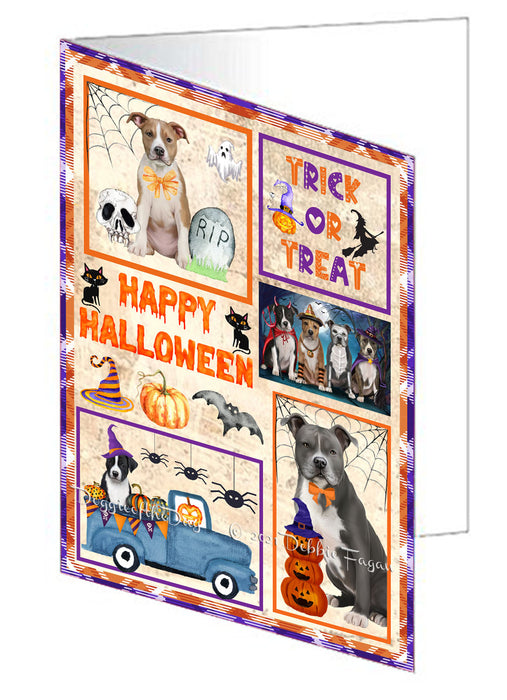 Happy Halloween Trick or Treat American English Foxhound Dogs Handmade Artwork Assorted Pets Greeting Cards and Note Cards with Envelopes for All Occasions and Holiday Seasons GCD76379