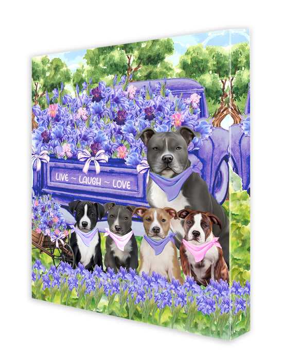 American Staffordshire Terrier Dogs Canvas: Explore a Variety of Designs, Digital Art Wall Painting, Personalized, Custom, Ready to Hang Room Decoration, Gift for Pet Lovers