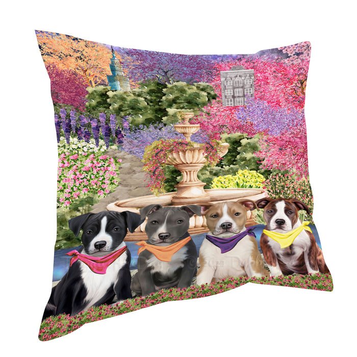 American Staffordshire Terrier Pillow, Explore a Variety of Personalized Designs, Custom, Throw Pillows Cushion for Sofa Couch Bed, Dog Gift for Pet Lovers