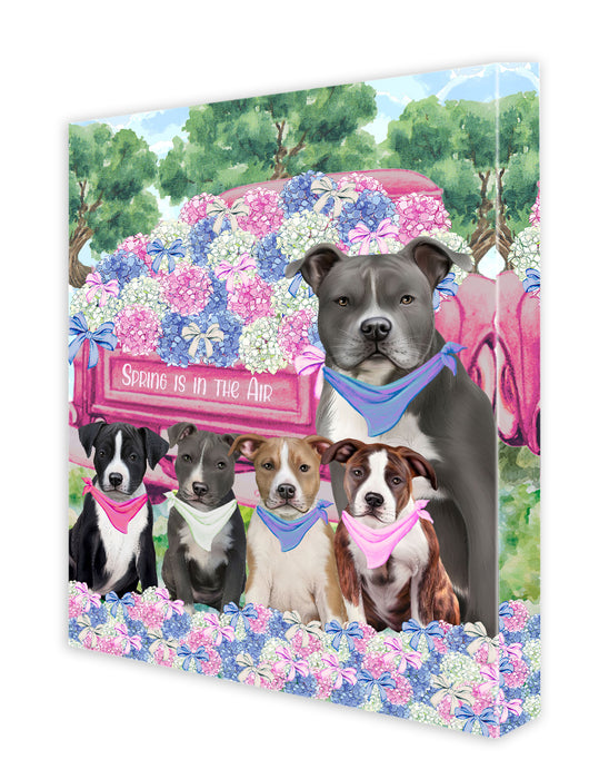 American Staffordshire Terrier Dogs Canvas: Explore a Variety of Personalized Designs, Custom, Digital Art Wall Painting, Ready to Hang Room Decor, Gift for Pet Lovers