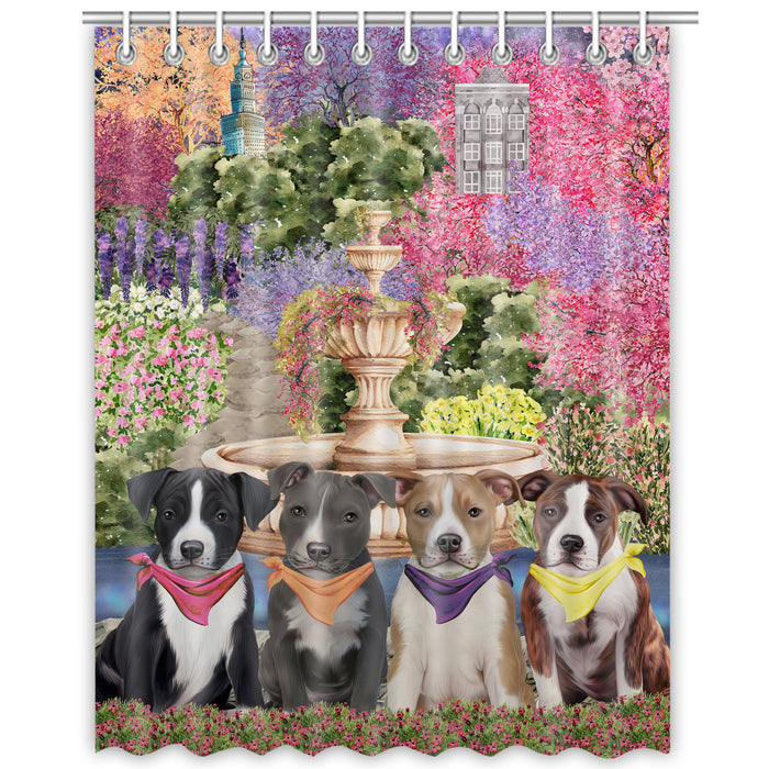 American Staffordshire Terrier Shower Curtain, Personalized Bathtub Curtains for Bathroom Decor with Hooks, Explore a Variety of Designs, Custom, Pet Gift for Dog Lovers