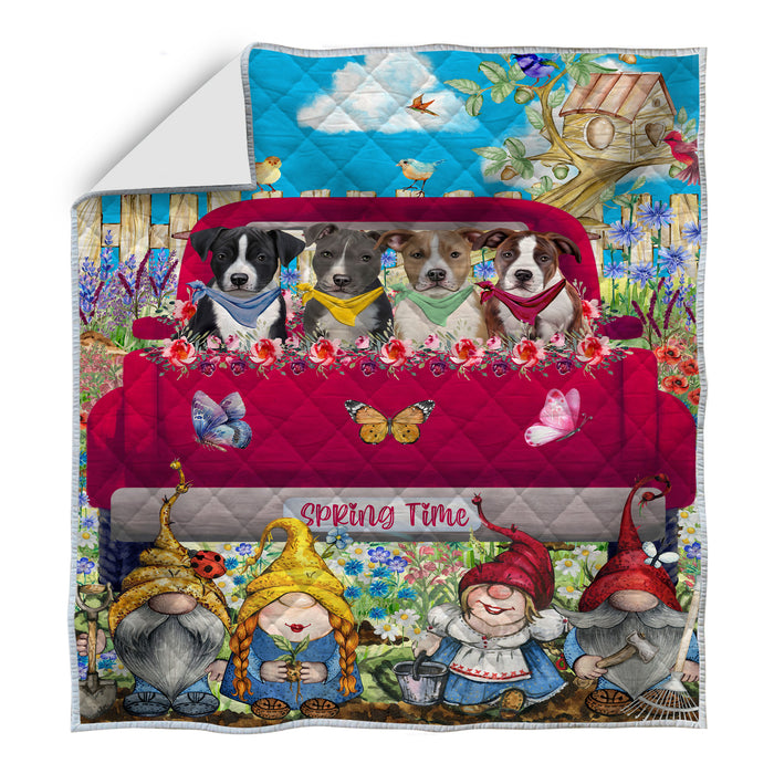 American Staffordshire Terrier Quilt, Explore a Variety of Bedding Designs, Bedspread Quilted Coverlet, Custom, Personalized, Pet Gift for Dog Lovers