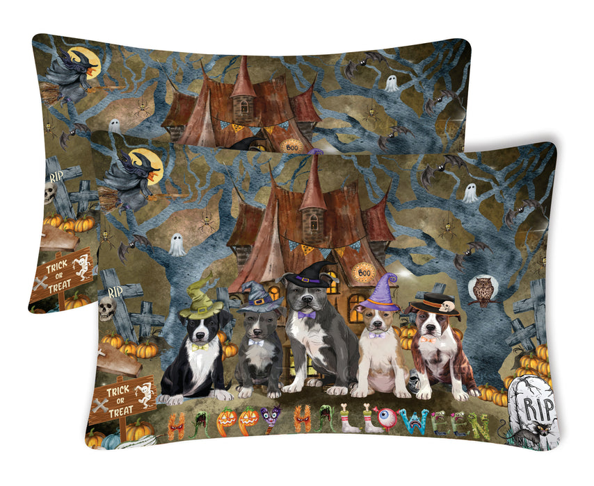 American Staffordshire Terrier Pillow Case: Explore a Variety of Designs, Custom, Standard Pillowcases Set of 2, Personalized, Halloween Gift for Pet and Dog Lovers