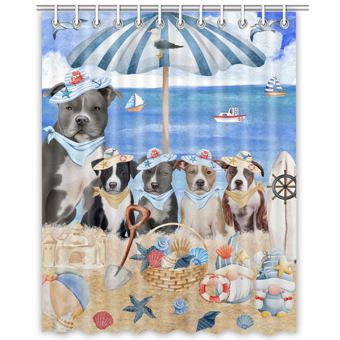 American Staffordshire Terrier Shower Curtain, Explore a Variety of Custom Designs, Personalized, Waterproof Bathtub Curtains with Hooks for Bathroom, Gift for Dog and Pet Lovers