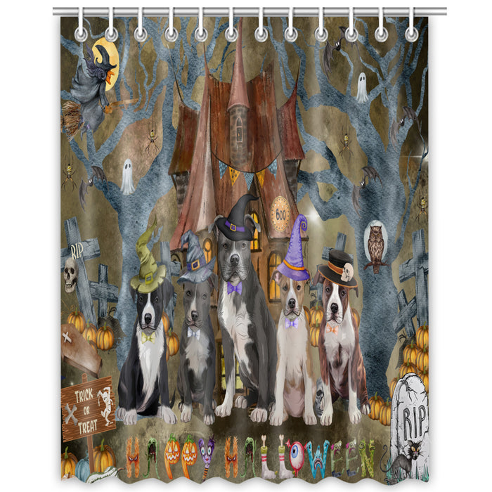 American Staffordshire Terrier Shower Curtain: Explore a Variety of Designs, Personalized, Custom, Waterproof Bathtub Curtains for Bathroom Decor with Hooks, Pet Gift for Dog Lovers