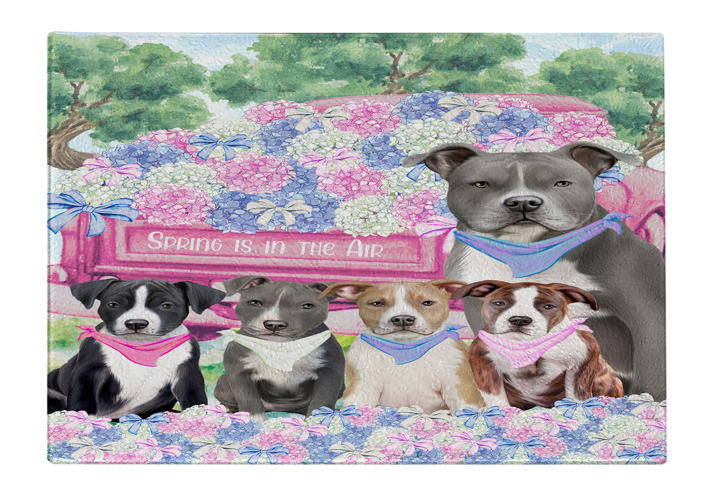 American Staffordshire Terrier Cutting Board: Explore a Variety of Designs, Custom, Personalized, Kitchen Tempered Glass Scratch and Stain Resistant, Gift for Dog and Pet Lovers