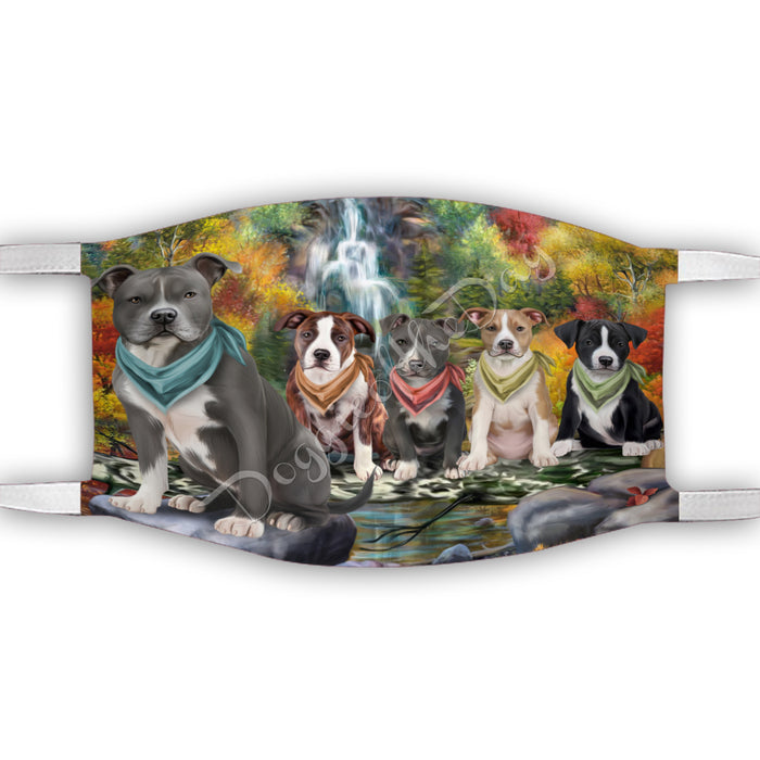 Scenic Waterfall American Staffordshire Dogs Face Mask FM49263