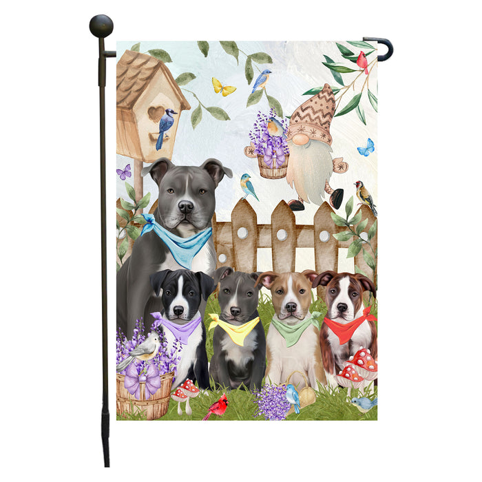 American Staffordshire Terrier Dogs Garden Flag: Explore a Variety of Designs, Custom, Personalized, Weather Resistant, Double-Sided, Outdoor Garden Yard Decor for Dog and Pet Lovers