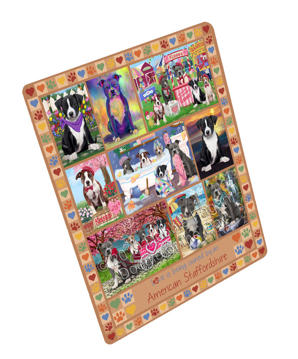 Love is Being Owned American Staffordshire Terrier Dog Beige Small Magnet MAG76351