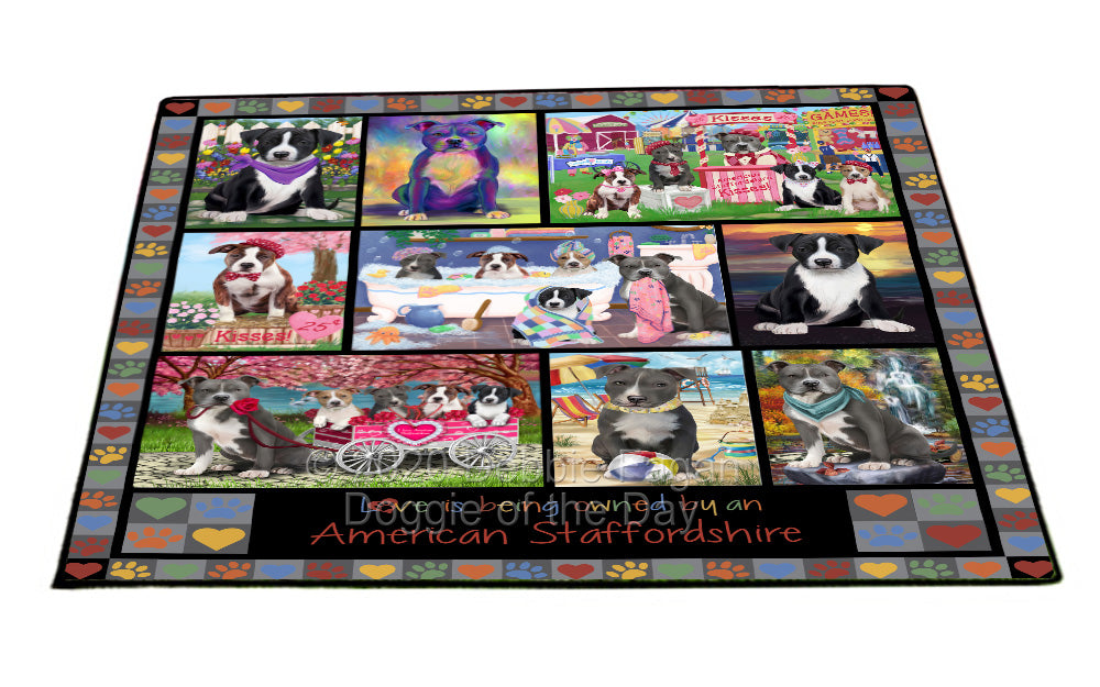 Love is Being Owned American Staffordshire Terrier Dog Grey Floormat FLMS55228