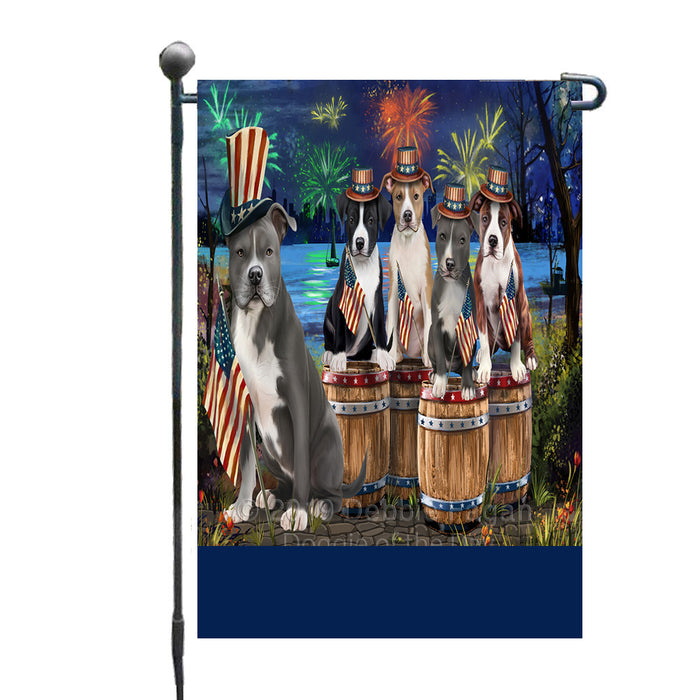 Personalized 4th of July Firework American Staffordshire Dogs Custom Garden Flags GFLG-DOTD-A57731