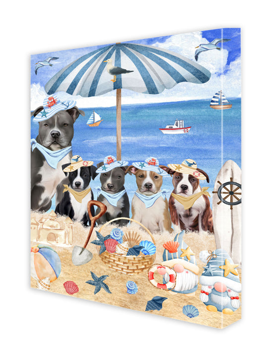 American Staffordshire Terrier Dogs Canvas: Explore a Variety of Personalized Designs, Custom, Digital Art Wall Painting, Ready to Hang Room Decor, Gift for Pet Lovers