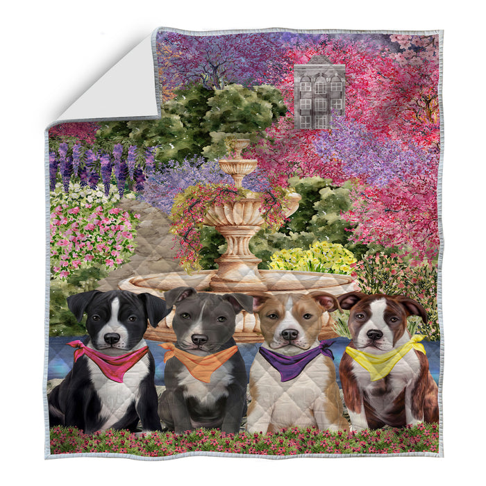 American Staffordshire Terrier Quilt: Explore a Variety of Bedding Designs, Custom, Personalized, Bedspread Coverlet Quilted, Gift for Dog and Pet Lovers