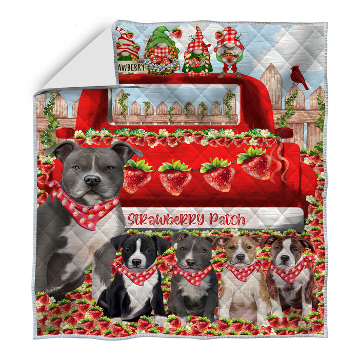 American Staffordshire Terrier Quilt: Explore a Variety of Custom Designs, Personalized, Bedding Coverlet Quilted, Gift for Dog and Pet Lovers