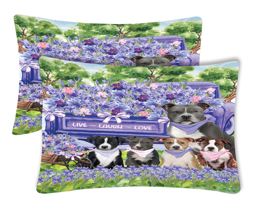 American Staffordshire Terrier Pillow Case with a Variety of Designs, Custom, Personalized, Super Soft Pillowcases Set of 2, Dog and Pet Lovers Gifts