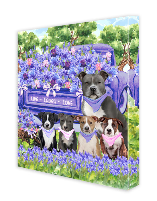 American Staffordshire Terrier Dogs Canvas: Explore a Variety of Personalized Designs, Custom, Digital Art Wall Painting, Ready to Hang Room Decor, Gift for Pet Lovers