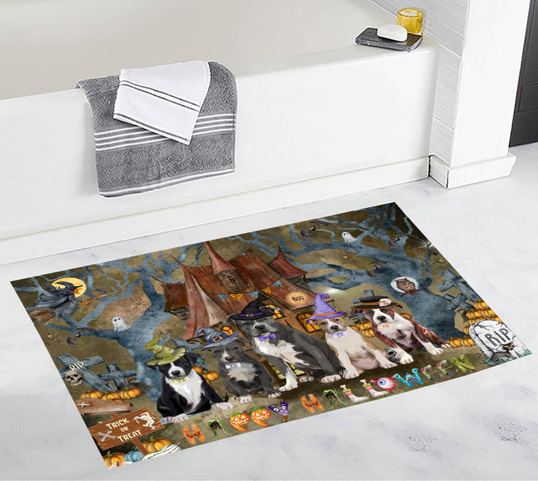 American Staffordshire Terrier Bath Mat: Explore a Variety of Designs, Personalized, Anti-Slip Bathroom Halloween Rug Mats, Custom, Pet Gift for Dog Lovers