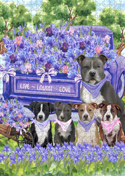 American Staffordshire Terrier Jigsaw Puzzle for Adult, Interlocking Puzzles Games, Personalized, Explore a Variety of Designs, Custom, Dog Gift for Pet Lovers