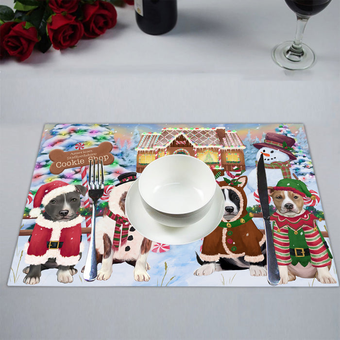 Holiday Gingerbread Cookie American Staffordshire Dogs Placemat