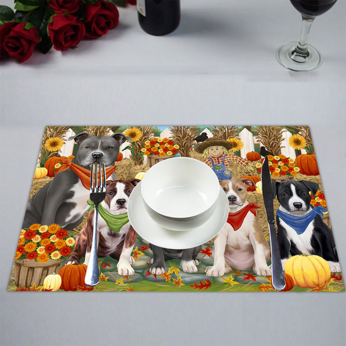 Fall Festive Harvest Time Gathering American Staffordshire Dogs Placemat