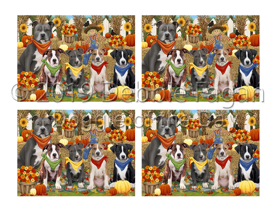 Fall Festive Harvest Time Gathering American Staffordshire Dogs Placemat