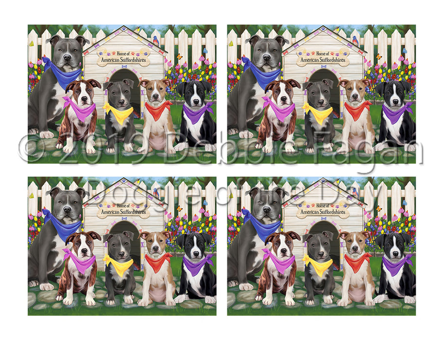 Spring Dog House American Staffordshire Dogs Placemat