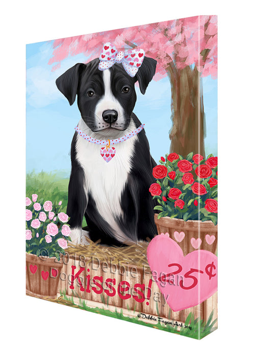 Rosie 25 Cent Kisses American Staffordshire Dog Canvas Print Wall Art Décor CVS124334