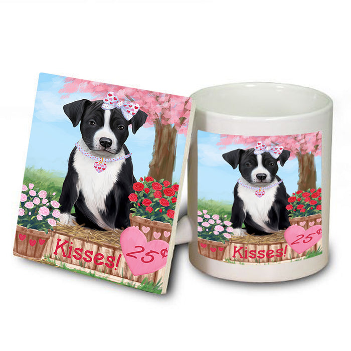 Rosie 25 Cent Kisses American Staffordshire Dog Mug and Coaster Set MUC55782