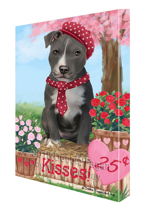 Rosie 25 Cent Kisses American Staffordshire Dog Canvas Print Wall Art Décor CVS124343