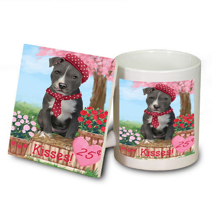 Rosie 25 Cent Kisses American Staffordshire Dog Mug and Coaster Set MUC55783