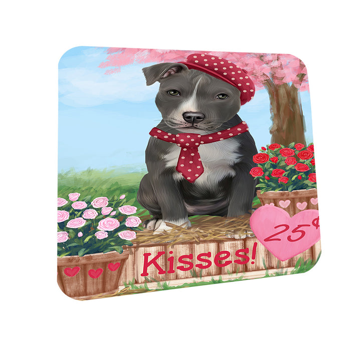 Rosie 25 Cent Kisses American Staffordshire Dog Coasters Set of 4 CST55749