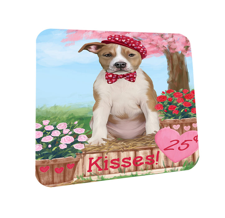 Rosie 25 Cent Kisses American Staffordshire Dog Coasters Set of 4 CST55750
