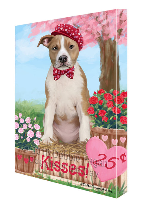Rosie 25 Cent Kisses American Staffordshire Dog Canvas Print Wall Art Décor CVS124352